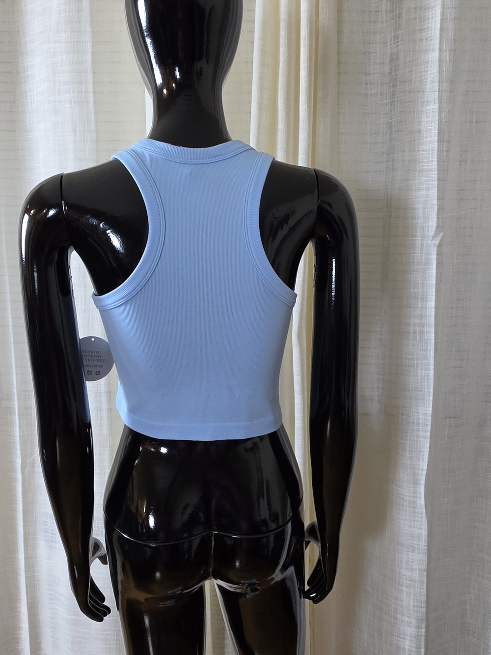 New Mix Light Blue Ribbed Crop Tank - Picture 5 of 9